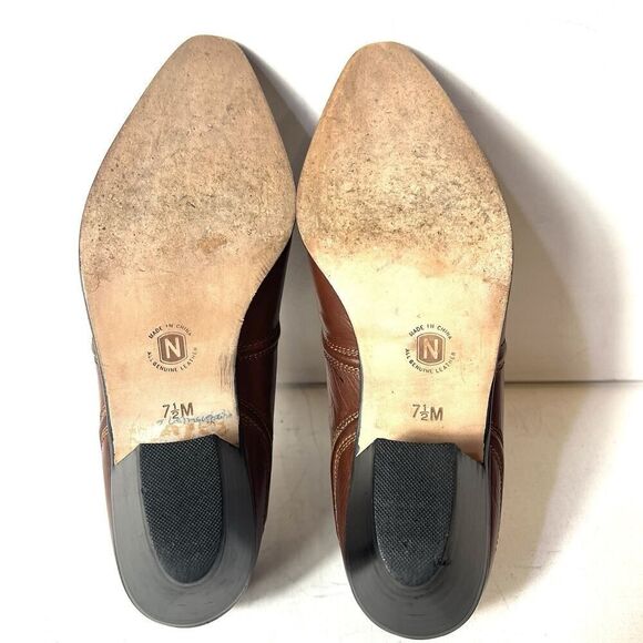 Nordstrom Slip On Brown Leather Classic Ankle Bootie Womens Sz 7.5 M Pointed Toe - Picture 10 of 10